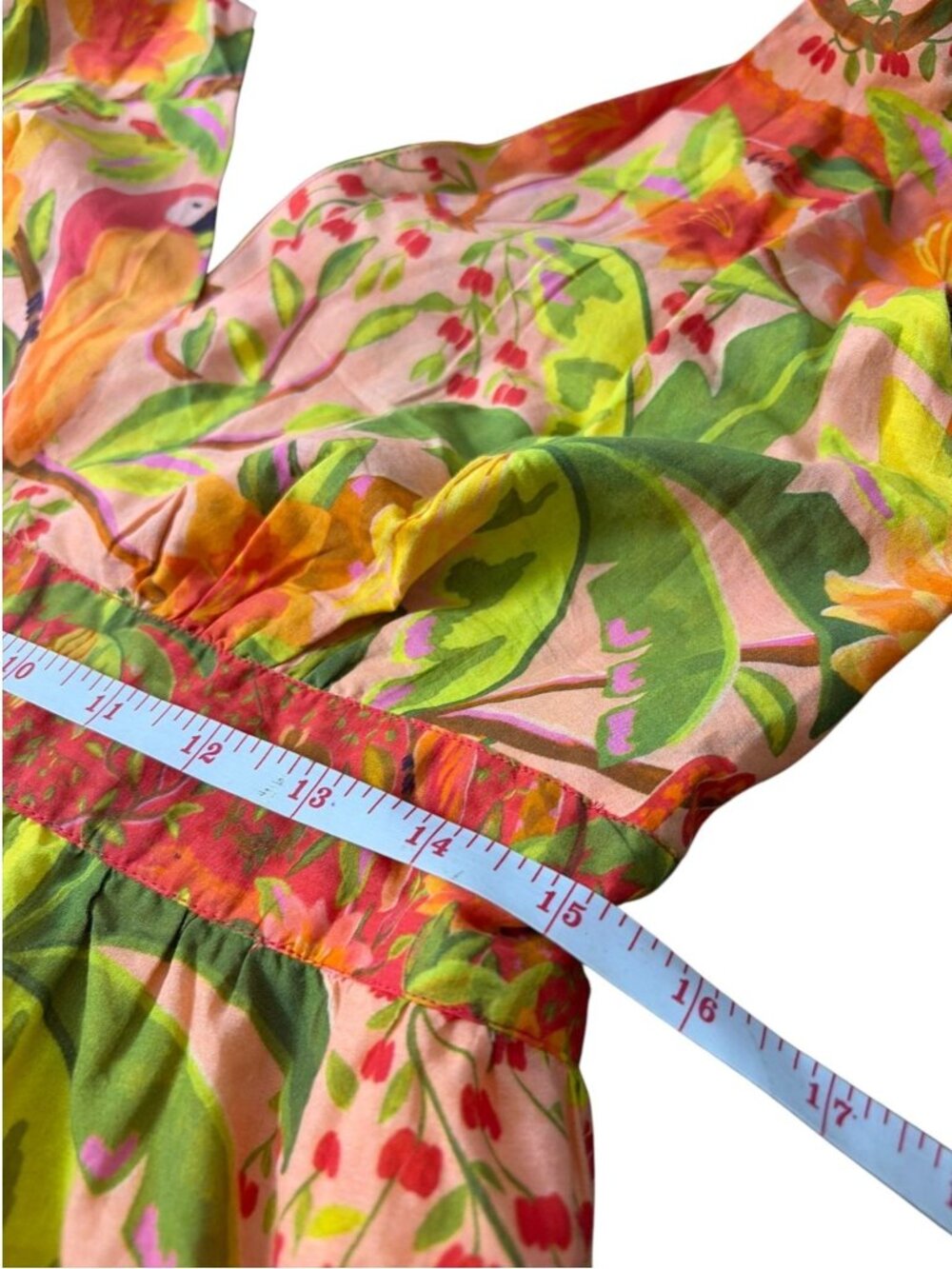 Anthropologie Farm Rio Tropical Tiered Maxi Dress SZ M Beachwear Vacation - Picture 11 of 13